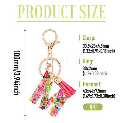 Fruit Series Letter Resin Keychains KEYC-TAC0033-02M-1