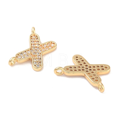 Brass Micro Pave Cubic Zirconia Charms KK-B102-07G-1