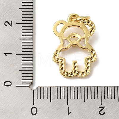 Brass Micro Pave Cubic Zirconia Pendants KK-C072-45G-1