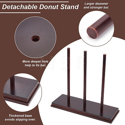 Wooden Donut Holder AJEW-WH0472-12-1