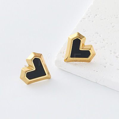 304 Stainless Steel Enamel Stud Earrings for Women VU1014-7-1