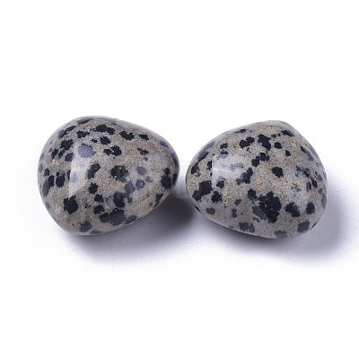 Natural Dalmatian Jasper Heart Love Stone G-F659-B13-1