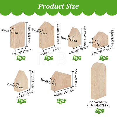 7Pcs 7 Style Unfinished Wood Tray WOOD-WH0034-36A-1