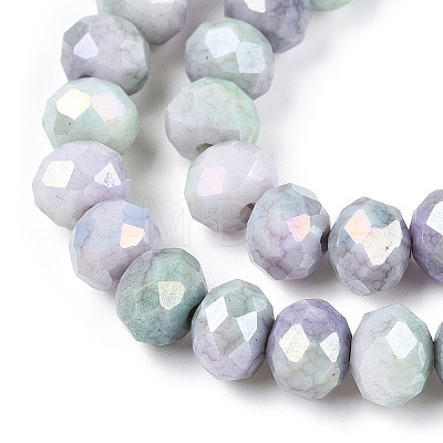 Faceted Electroplated Glass Beads Strands GLAA-C023-02B-A-1