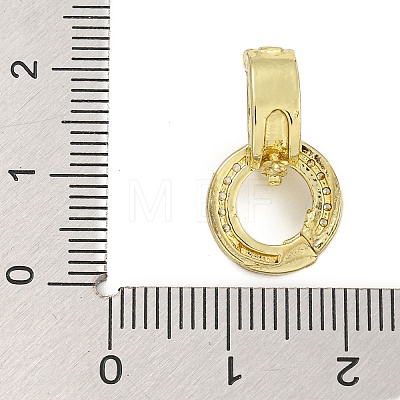 Rack Plating Round Ring Brass Micro Pave Clear Cubic Zirconia Twister Clasps KK-F876-07G-02-1