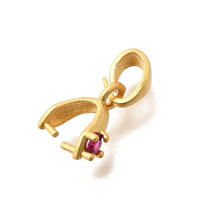 Brass Micro Pave Cubic Zirconia Ice Pick Pinch Bails KK-G600-24G-03-1