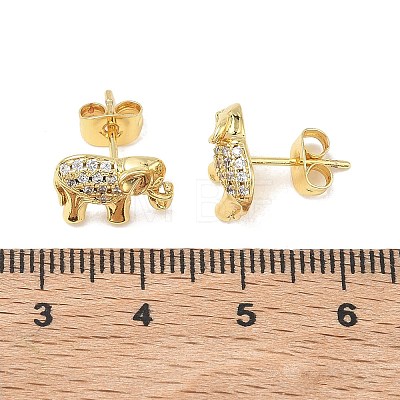 Brass & Crystal Rhinestone Stud Earrings for Women EJEW-G464-04G-02-1