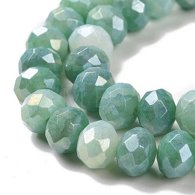 Faceted Electroplated Glass Beads Strands GLAA-C023-02-B08-1