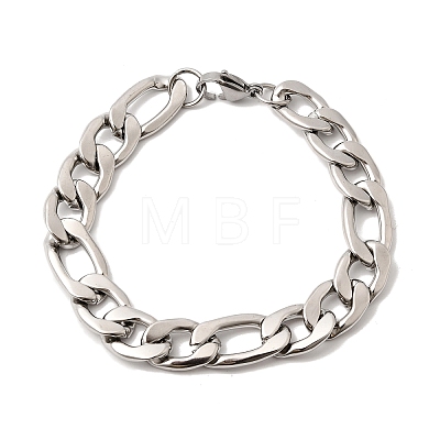 201 Stainless Steel Curb Chain Bracelets for Men STAS-T077-22A-03P-1