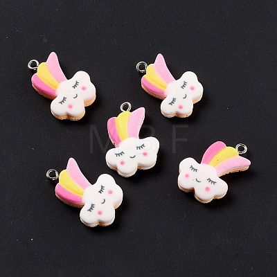 Opaque Resin Star with Cloud Pendants RESI-G040-A07-1