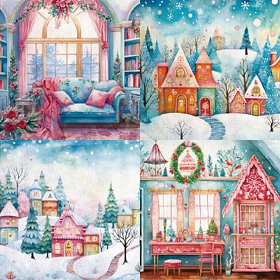 24Pcs 12 Styles Christmas Theme Scrapbook Paper Pads PW-WG3F82F-01-1