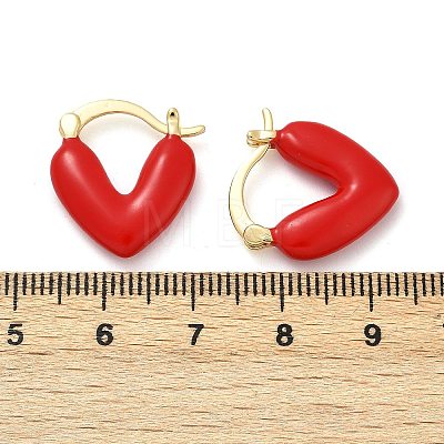 Brass Enamel Hoop Earrings EJEW-R032-05G-1