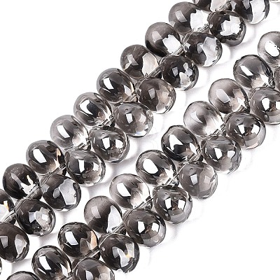 Electroplate Baking Paint Transparent Glass Beads Strands GL-N005-02A-C02-1