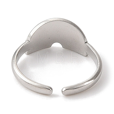 304 Stainless Steel Enamel Open Cuff Rings for Women RJEW-F166-51P-01-1