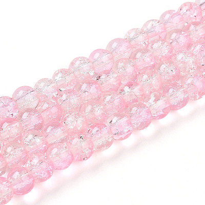 Spray Painted Crackle Glass Beads Strands LS-CCG-Q002-6mm-01-1