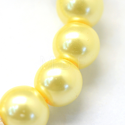 Baking Painted Pearlized Glass Pearl Round Bead Strands HY-Q330-8mm-22-1