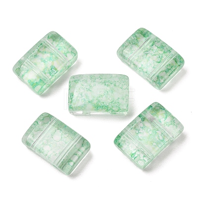 2-Hole Baking Paint Transparent Glass Beads GL-CBA5BF9-01D-1