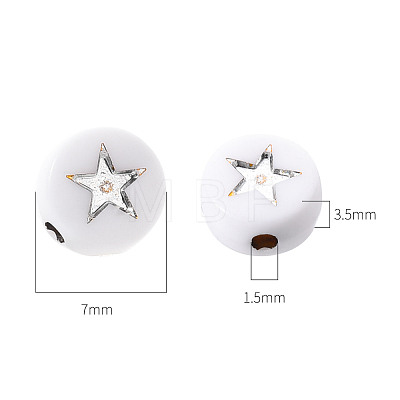 White Opaque Acrylic Beads PACR-YW0001-04B-1