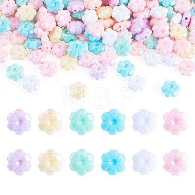 200Pcs UV Plating Opaque Acrylic Beads OACR-TADJ0001-12-1