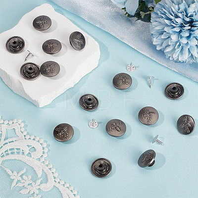 20Pcs Flat Round with Bee Pattern Alloy Decorative Rivets FIND-CY0002-35-1