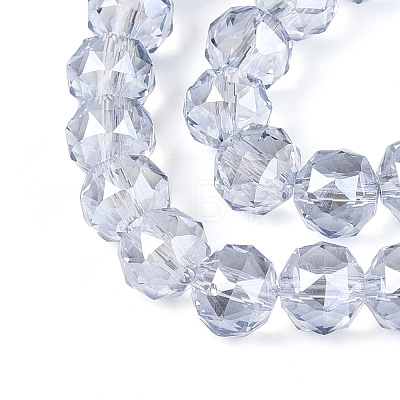 Electroplate Transparent Glass Round Beads Strands EGLA-T029-8mm-12T-07-1