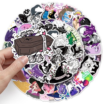 50Pcs Witch PET Waterproof Stickers PW-WG8E80E-01-1