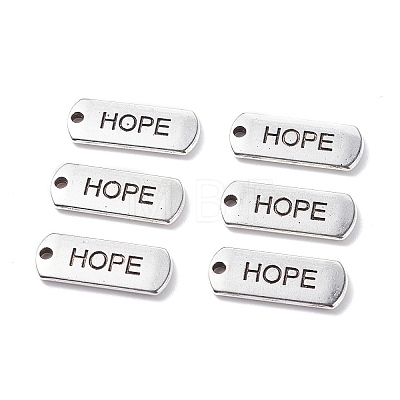(Defective Closeout Sale: Blister) Tibetan Style Alloy Inspirational Message Pendants TIBEP-XCP0001-02A-1