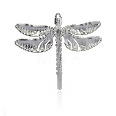 Platinum Alloy Enamel Dragonfly Big Pendants ENAM-J033-08P-1