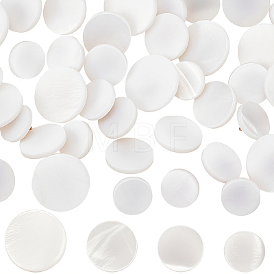 40Pcs 4 Styles 1-Hole Natural Shell Shank Buttons BUTT-CY0001-38-1