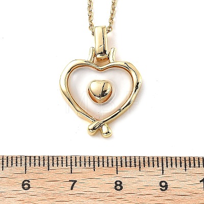 Heart 304 Stainless Steel Cat Eye Pendant Necklaces for Women NJEW-D288-06G-1