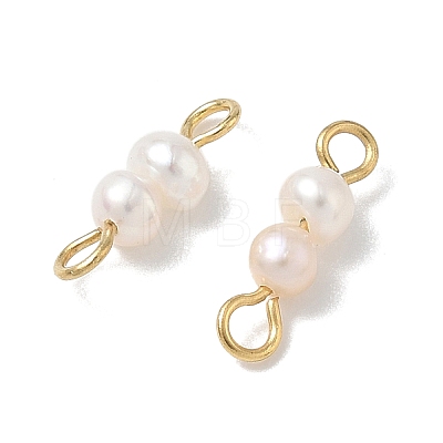 Potato Natural Cultured Freshwater Pearl Beaded Links Connector Charms PALLOY-JF05480-1