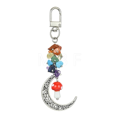 Moon Alloy Pendant Decoraiton HJEW-JM01393-04-1