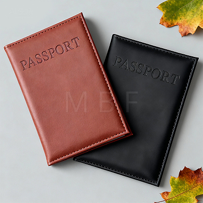 2Pcs 2 Colors PU Leather Passport Cover OFST-CL0001-10C-1