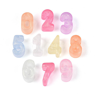 Luminous Frosted Transparent Acrylic Beads TACR-T029-21M-1