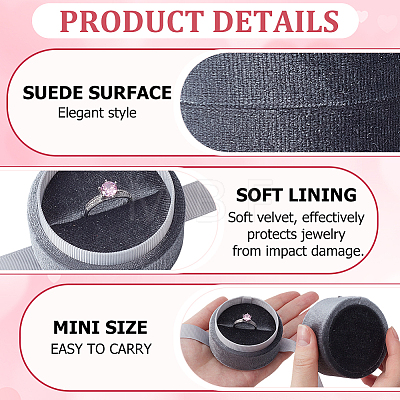 Round Velvet Finger Ring Package Boxes CON-SC0001-20-1