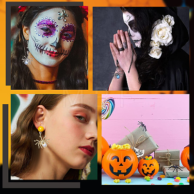18Pcs 3 Colors Halloween Rack Plating Alloy Pendants FIND-SC0004-23-1