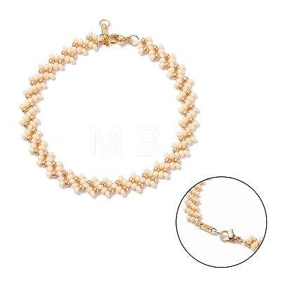Glass Seed Beads Braided Anklets Set for Women AJEW-AN00465-1