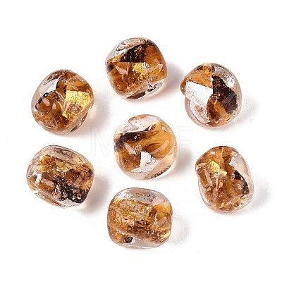 Handmade Gold & Silver Foil Glass Beads FOIL-Q003-01I-1