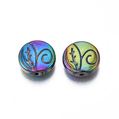 Rack Plating Rainbow Color Alloy Beads PALLOY-S180-361-1