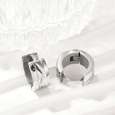 304 Stainless Steel Polishing Effect Hoop Earrings EJEW-M001-37P-1