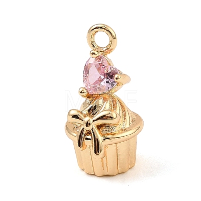 Brass Micro Pave Cubic Zirconia Pendants KK-C155-16G-05-1