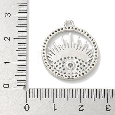 Rack Plating Brass Micro Pave Cubic Zirconia Pendants KK-L224-049P-1