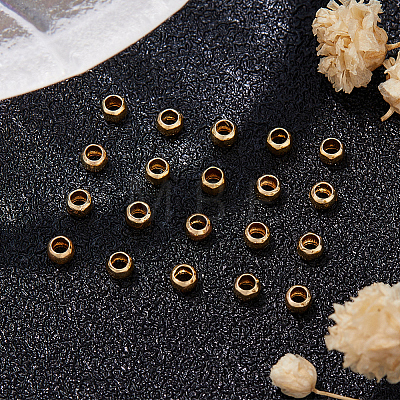 300Pcs 4 Styles Brass Crimp Beads KK-BBC0014-69-1
