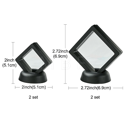 4Pcs 2 Styles Plastic 3D Floating Frame Display Holder ODIS-FS0001-02B-1