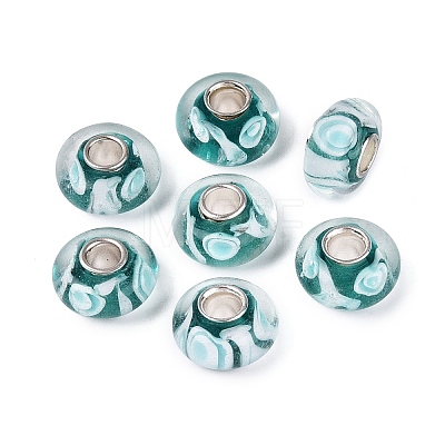 Handmade Lampwork & Brass Core European Beads LAMP-N044-03S-01-1