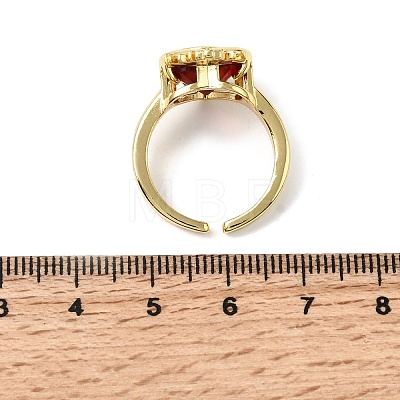 Glass Cuff Open Rings RJEW-P178-01C-G-1