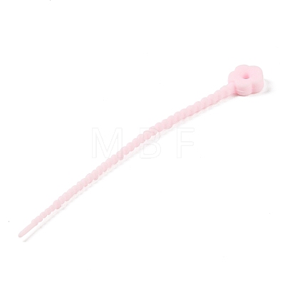 Flower Shape Silicone Cable Zip Ties AJEW-C034-01A-1