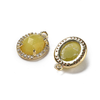 Natural Korean Jade Faceted Oval Pendants G-I375-02G-02-1