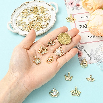 25Pcs 5 Styles Alloy with Rhinestone Pendants FIND-YW0012-71-1