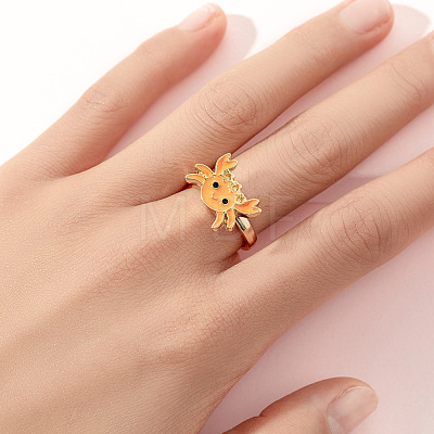 Alloy Enamel Rotatable Cuff Open Rings FS-WGEC271-03-1